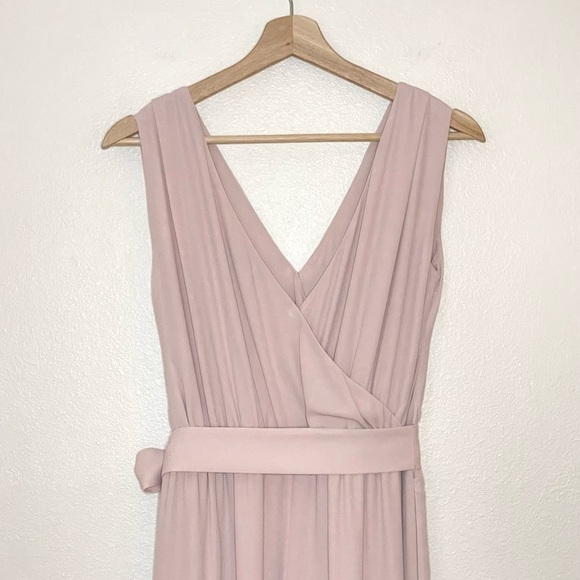 Aritzia Babaton Maximillian Draped Wide Leg Jumpsuit Pink Prima Small - Picture 6 of 10